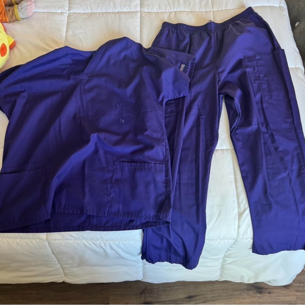 Cherokee Women's Deep Purple Scrub Pants and Top